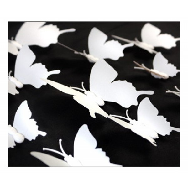 Butterfly Wall Decals | Pure Black & White Swallowtail Stickers (1 bag=200pcs)