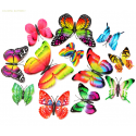 Butterfly Wall Decals, Colorful PVC Replica Butterfly Wall Stickers (3D,Double Layer,1 set=12pcs)