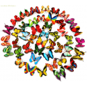 Butterfly Decorative Wall Decals | PVC 3D Replica Butterfly (200pcs/bag,7CM,Multiple Colors )