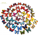 Butterfly Decorative Wall Decals | PVC 3D Replica Butterfly (200pcs/bag,7CM,Multiple Colors )