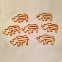 Animal Paper Clips | Rhino Paper Clips | Creative Bookmarks (1 dozen/lot)
