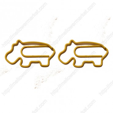 Animal Paper Clips | Hippo Shaped Paper Clips (1 dozen/lot)