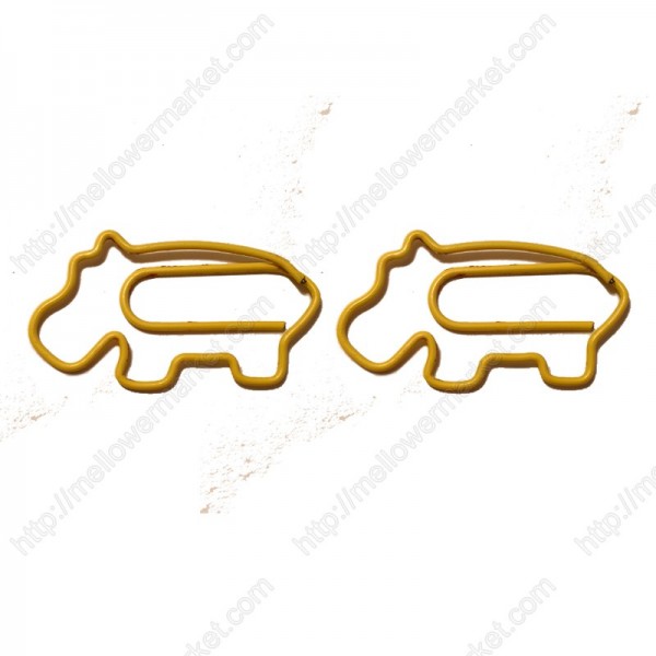 Animal Paper Clips | Hippo Shaped Paper Clips (1 dozen/lot)