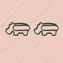Animal Paper Clips | Hippo Shaped Paper Clips (1 dozen/lot)