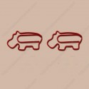 Animal Paper Clips | Hippo Shaped Paper Clips (1 dozen/lot)