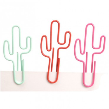 Plant Paper Clips | Cactus Shaped Paper Clips (1 dozen) 