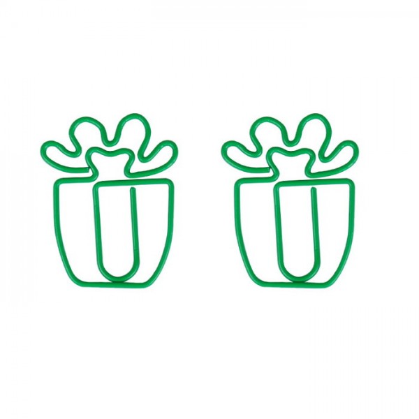 Plant Paper Clips | Cactus Potted Landscape Paper Clips (1 dozen) 