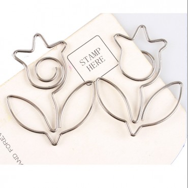 Flower Paper Clips | Rose Shaped Paper Clips (1 dozen) 