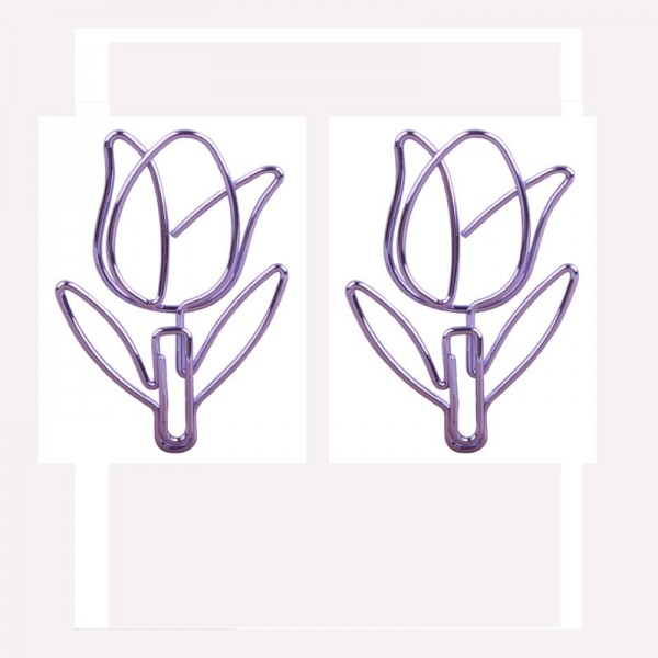 Flower Paper Clips | Tulip Shaped Paper Clips | Business Gifts (1 dozen/lot) 