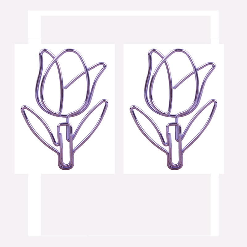 Flower Paper Clips | Tulip Shaped Paper Clips | Business Gifts (1 dozen/lot) 