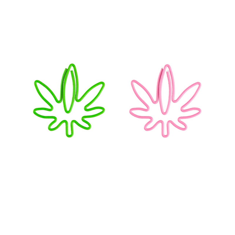 Plant Paper Clips | Hemp Leaf Shaped Paper Clips (1 dozen,30*30 mm) 