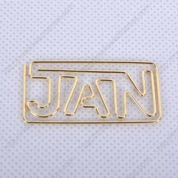 Month Paper Clips | Jan Shaped Paper Clips | January (1 dozen/lot)