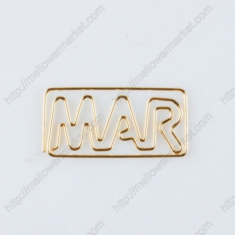 Month Paper Clips | MAR Shaped Paper Clips | March (1 dozen/lot)