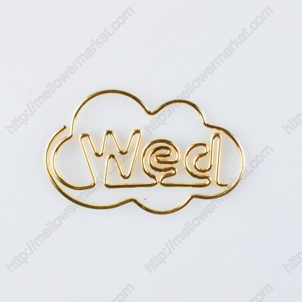 Week Paper Clips | Wed Shaped Paper Clips | Wednesday (1 dozen/lot)