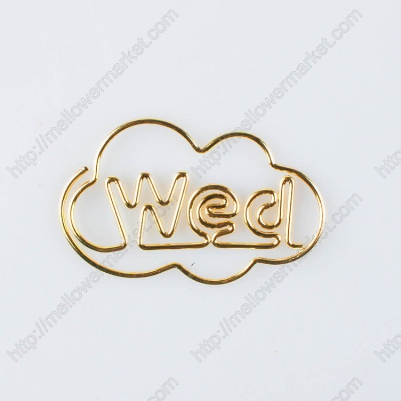 Week Paper Clips | Wed Shaped Paper Clips | Wednesday (1 dozen/lot)